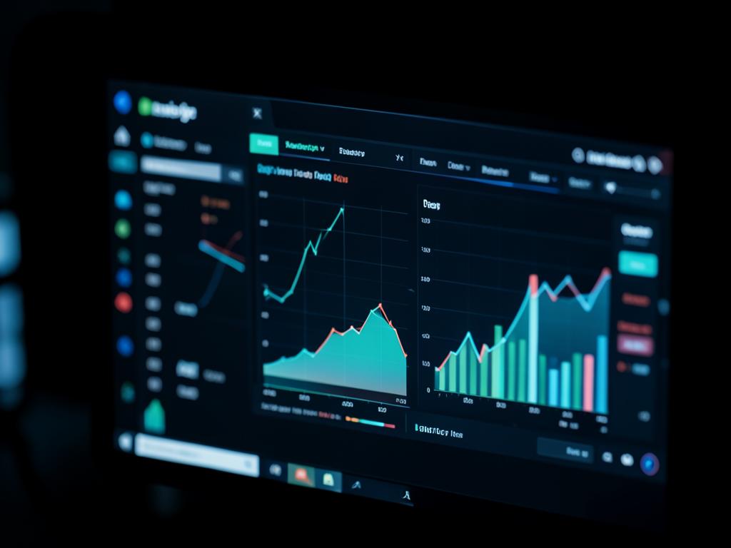 Analytics dashboard glowing with engagement charts